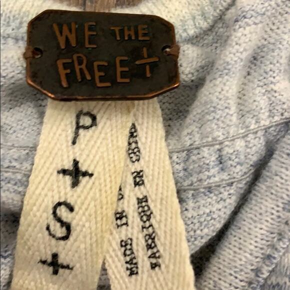 Free People Heathered Blue/White Long Sleeve Top - Picture 2 of 4